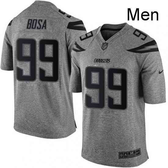 Men Nike Los Angeles Chargers 99 Joey Bosa Limited Gray Gridiron NFL Jersey